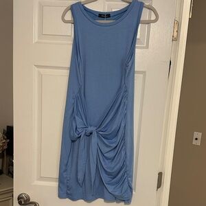 Amazon Light Blue Knot-Front Sleeveless Mini Dress